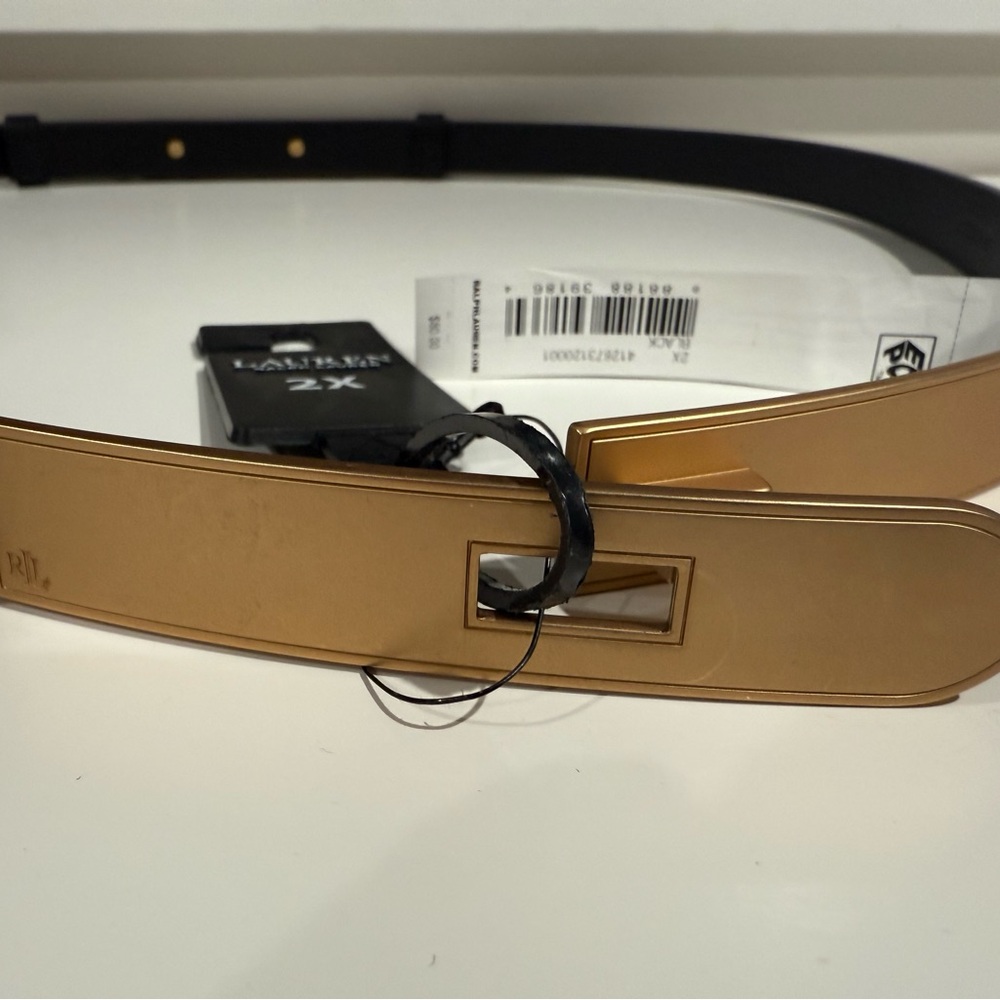 Ralph Lauren Gold and Black Belt 2X brand new with tags.